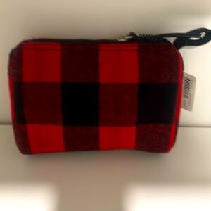 Athleta buffalo plaid small zip bag